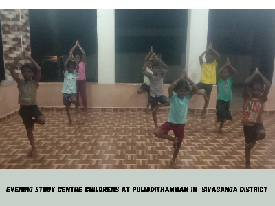 International Yoga Day Celebrated in Evening study centre 